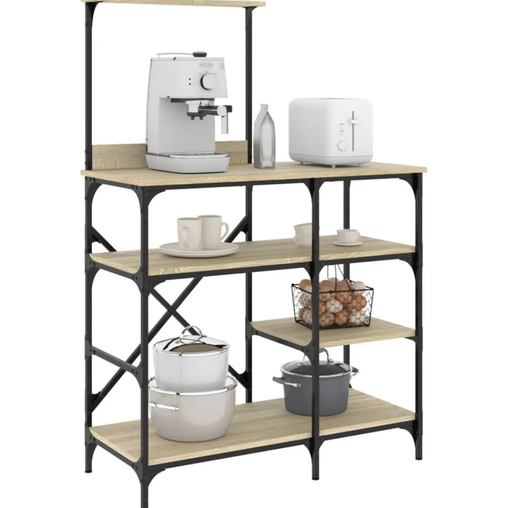 Bakkersrek 90x40x132 cm bewerkt hout en metaal>vidaXL