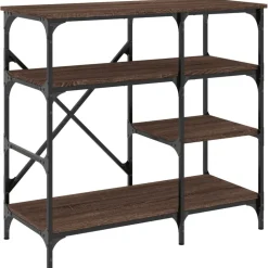 Bakkersrek 90x40x84 cm bewerkt hout en metaal eikenkleur>vidaXL Best