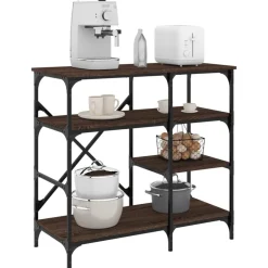 Bakkersrek 90x40x84 cm bewerkt hout en metaal eikenkleur>vidaXL Best