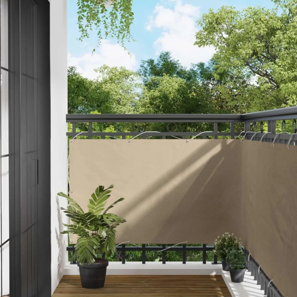 Tuin & Gazon*vidaXL Balkon Scherm PU gecoat oxford alu Beige