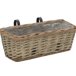 Balkonbakken 2 st 40 cm wicker met PE-voering>vidaXL New