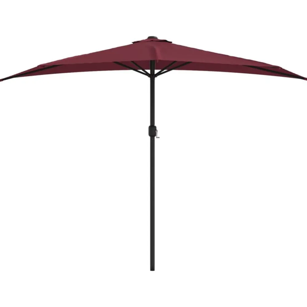 Balkonparasol half aluminium paal 300x155x223 cm bordeaux>vidaXL Hot