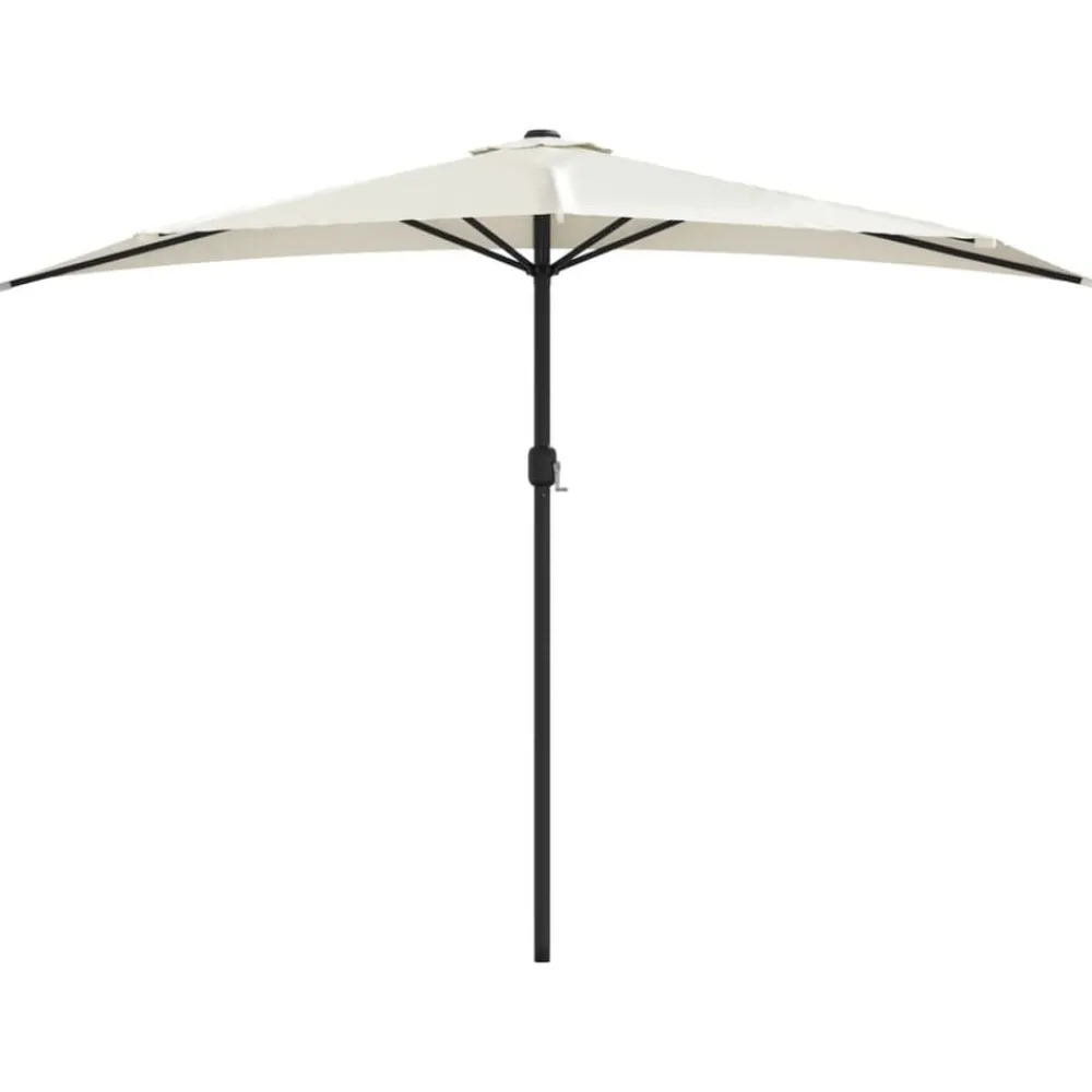 Tuin & Gazon*vidaXL Balkonparasol half met aluminium paal 300x155 cm zandkleurig Donker zand
