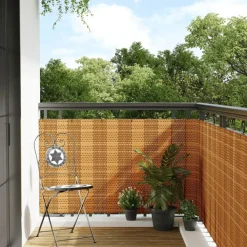 Tuinafscheidingen*vidaXL Balkonscherm 300x80 cm poly rattan Lichtbruin