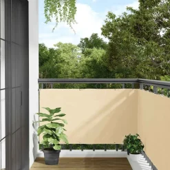 Balkonscherm 300x75 cm PVC crèmekleurig>vidaXL Sale