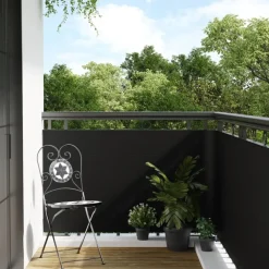Tuinafscheidingen*vidaXL Balkonscherm 300x80 cm poly rattan Zwart