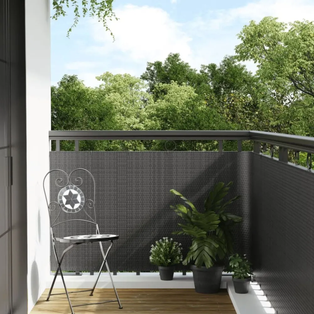 Balkonscherm 300x80 cm poly rattan kleurig>vidaXL Best