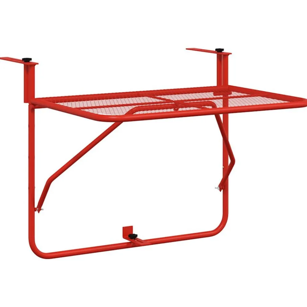 Tuinmeubelen*vidaXL Balkontafel 60x40 cm staal Rood