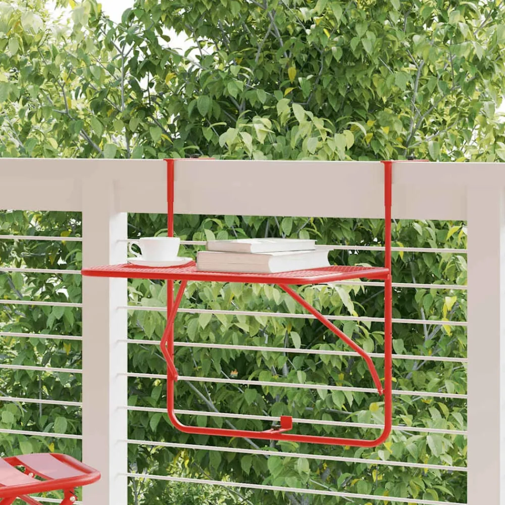 Tuinmeubelen*vidaXL Balkontafel 60x40 cm staal Rood