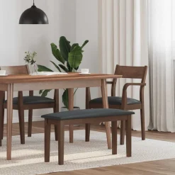 Bank 90 cm massief hout rubber bruin>vidaXL Outlet