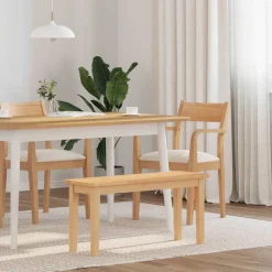 Bankjes*vidaXL Bank 90 cm massief hout rubber Naturel