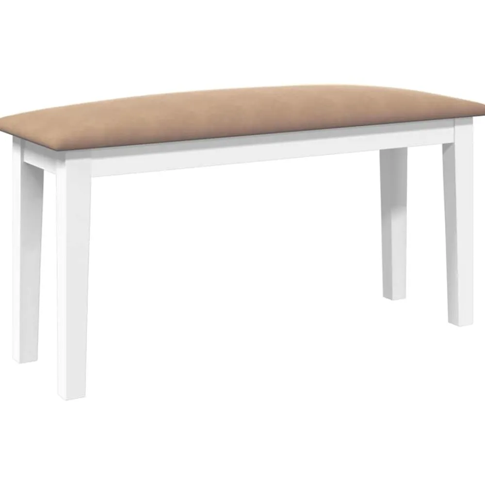 Bank 90 cm massief hout rubber wit>vidaXL Hot