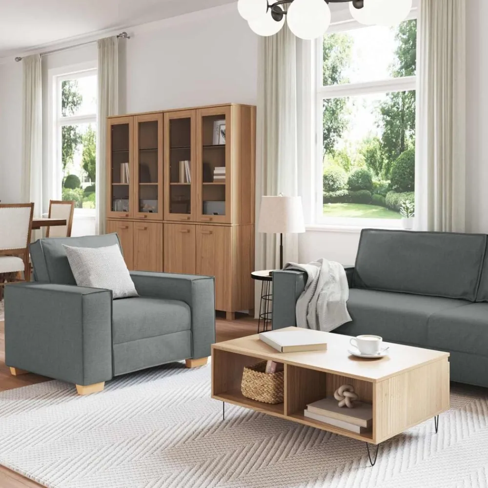 Bank 3 pcs 220 x 80 x 84 cm Linnen-mix stof>vidaXL Clearance