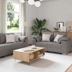 Bank 3 pcs 219 x 80 x 82 cm Linnen-mix stof>vidaXL Outlet