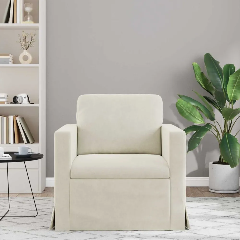 Banken*vidaXL Bank Crème 78 x 78 x 80 cm Fluweel Crème