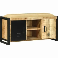 Bank Kast Bruin 100 x 35 x 50 cm Massief mangohout>vidaXL Outlet
