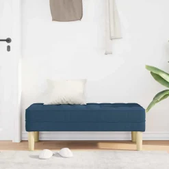 Bankjes*vidaXL Bank met kussen 113 x 57 x 39 cm Stof Blauw