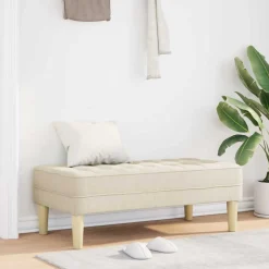 Bankjes*vidaXL Bank met kussen 113 x 57 x 39 cm Stof Linnen