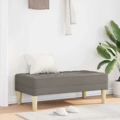 Bankjes*vidaXL Bank met kussen 113 x 57 x 39 cm Stof Taupe