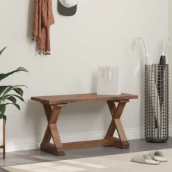 Bankjes*vidaXL Bank Naturel 85 x 35 x 46 cm Massief gerecycled hout