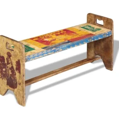 Bank 100x30x50 cm massief gerecycled hout><noscript><img width=