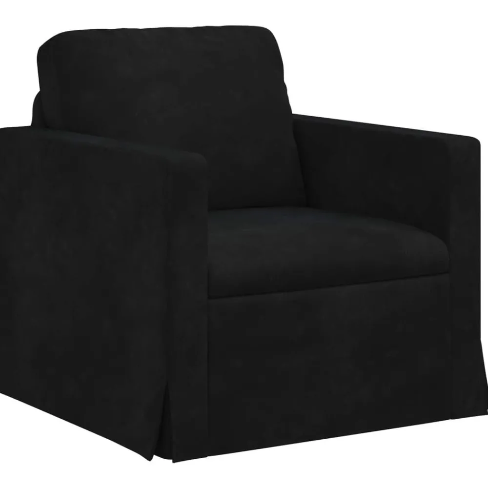 Banken*vidaXL Bank 78 x 78 x 80 cm Fluweel Zwart