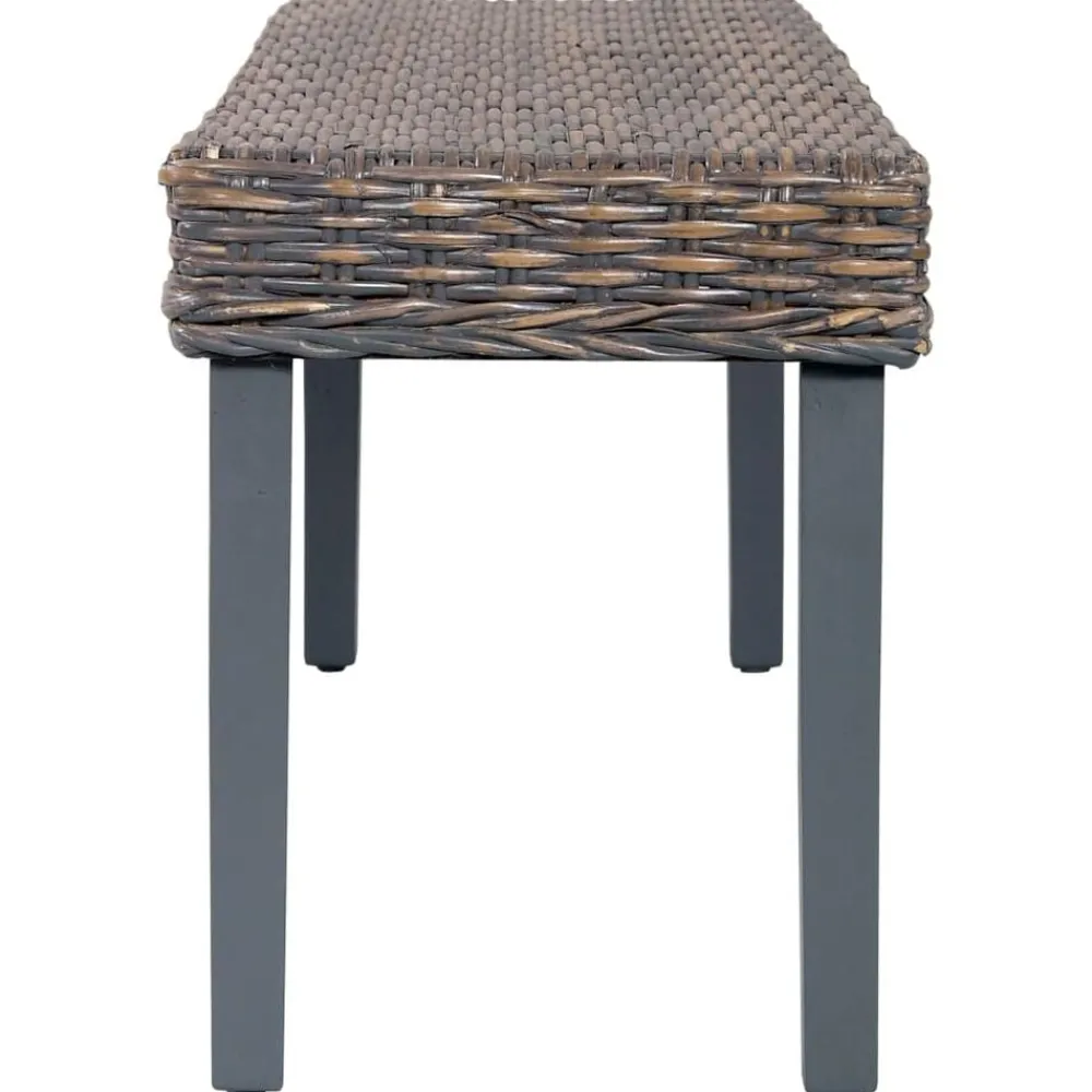 Bankje 110 cm natuurlijk kubu rattan en massief mahoniehout>vidaXL Clearance