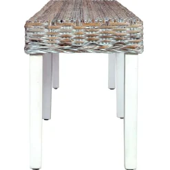 Bankje 160 cm natuurlijk kubu rattan en massief mangohout><noscript><img width=