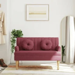 Bankje met kussens 113x64,5x75,5 cm stof>vidaXL New