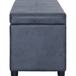 Bankje met opbergvak 116 cm kunstsuède><noscript><img width=