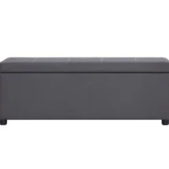 Bankjes*vidaXL Bankje met opbergvak 116 cm kunstleer Grijs
