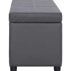 Bankjes*vidaXL Bankje met opbergvak 116 cm kunstleer Grijs