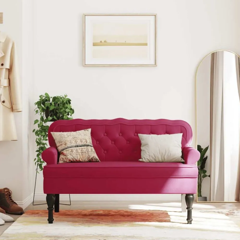 Bankje met rugleuning 119,5x64,5x75 cm fluweel>vidaXL Sale