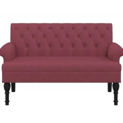 Bankje met rugleuning 120x62x75,5 cm stof><noscript><img width=