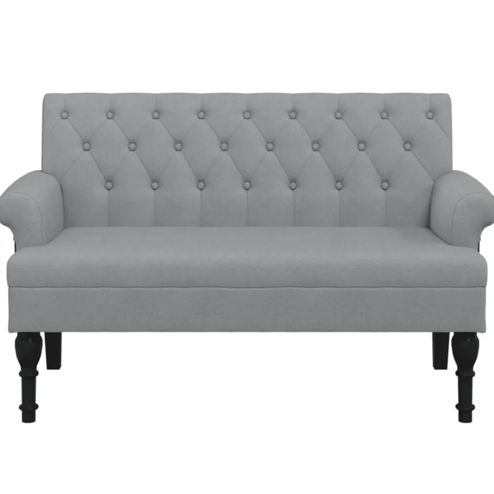 Bankjes*vidaXL Bankje met rugleuning 120x62x75,5 cm stof Lichtgrijs