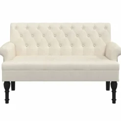 Bankjes*vidaXL Bankje met rugleuning 120x62x75,5 cm Linnen