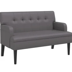 Bankje met rugleuning 112x65,5x75 cm kunstleer>vidaXL New