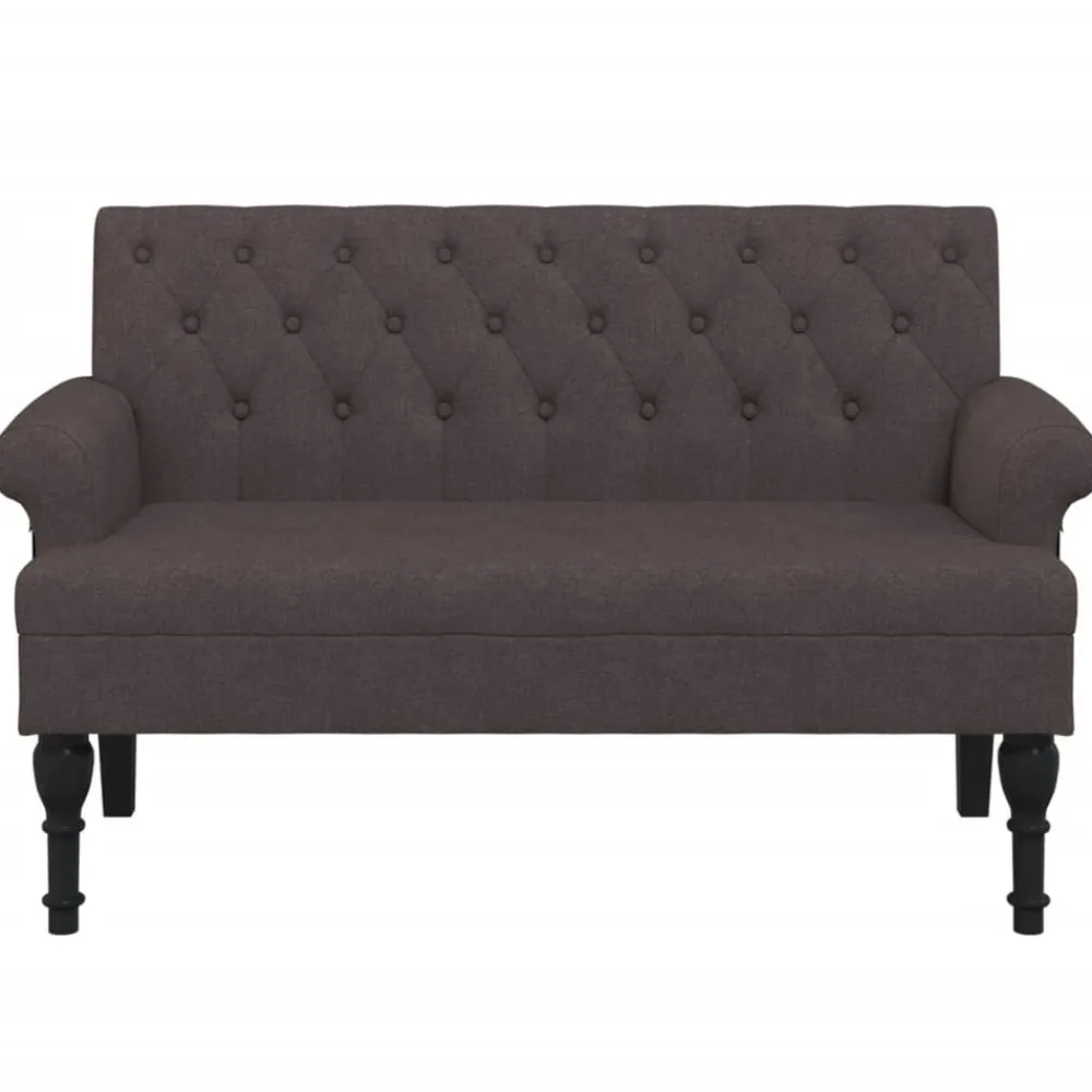 Bankjes*vidaXL Bankje met rugleuning 120x62x75,5 cm stof Donkerbruin