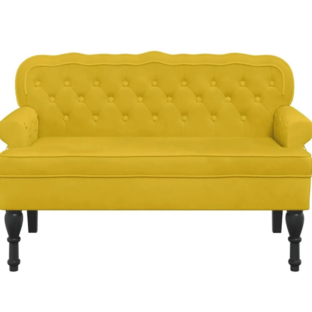 Bankje met rugleuning 119,5x64,5x75 cm fluweel>vidaXL Sale