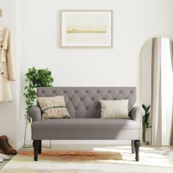 Bankje met rugleuning 120x62x75,5 cm stof>vidaXL