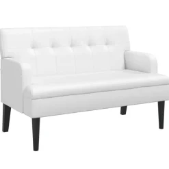 Bankje met rugleuning 112x65,5x75 cm kunstleer>vidaXL New