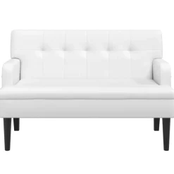 Bankje met rugleuning 112x65,5x75 cm kunstleer><noscript><img width=