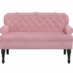 Bankjes*vidaXL Bankje met rugleuning 119,5x64,5x75 cm fluweel Roze