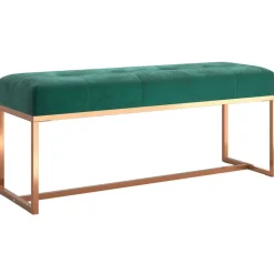Bankjes*vidaXL Bankje 110x36x45 cm fluweel Donkergroen