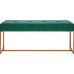 Bankjes*vidaXL Bankje 110x36x45 cm fluweel Donkergroen