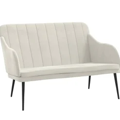 Bankjes*vidaXL Bankje 110x76x80 cm fluweel crèmekleurig Cr&egrave;me