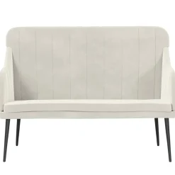 Bankjes*vidaXL Bankje 110x76x80 cm fluweel crèmekleurig Cr&egrave;me