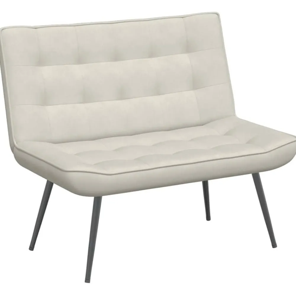 Bankje 110x74x84 cm fluweel crèmekleurig>vidaXL Online