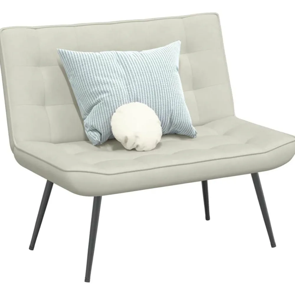 Bankje 110x74x84 cm fluweel crèmekleurig>vidaXL Online