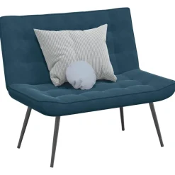 Bankjes*vidaXL Bankje 110x74x84 cm fluweel Blauw